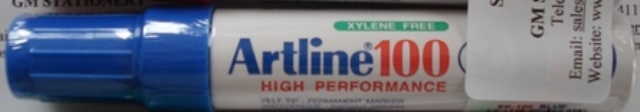 Artline 100 Permanent Ink Marker Blue Boxed 6 - 110003